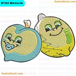 Cartoonish Fruit Embroidery Design 11