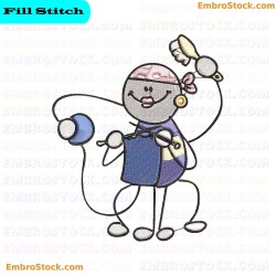 Cartoonish Handy Tool Character Embroidery Design 1