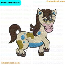 Cartoonish Horse Embroidery Design 7