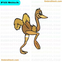 Cartoonish Ostrich Embroidery Design 1