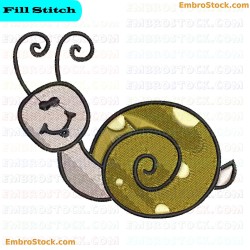 Cartoonish Snail Embroidery Design 11