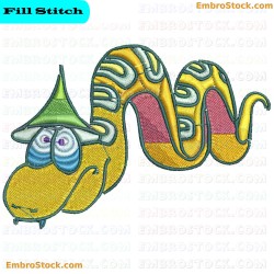 Cartoonish Snake Embroidery Design 19