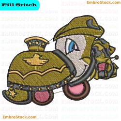 Cartoonish Train Embroidery Design 3