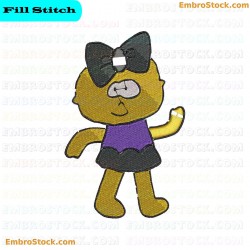 Cat Character Embroidery Design 13