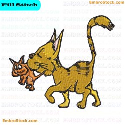 Cat Embroidery Design 16