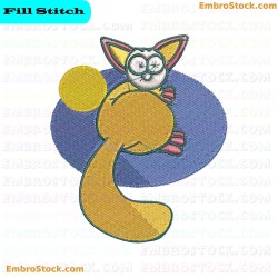 Cat Embroidery Design 25