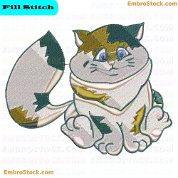 Cat Embroidery Design 4