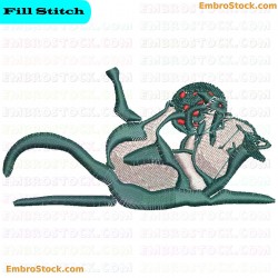 Cat Embroidery Design 6