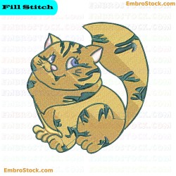 Cat Embroidery Design 7