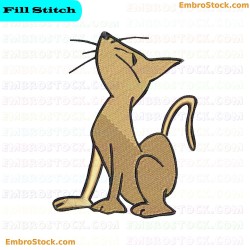 Cat Embroidery Design 8