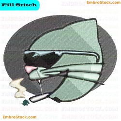 Cat Face Embroidery Design 2