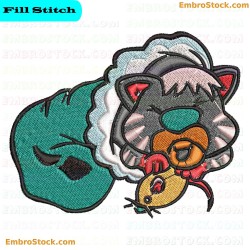 Cat Face Kitties Embroidery Design 5