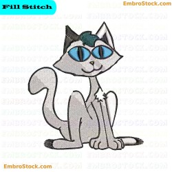 Cat Hello Animals Embroidery Design 8