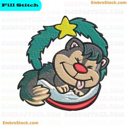 Cat In Holiday Attire Embroidery Design 6