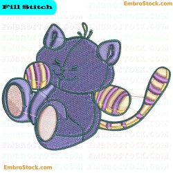 Cat Ragdoll Critters Embroidery Design 7