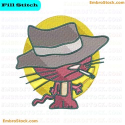 Cat With Hat Embroidery Design 38