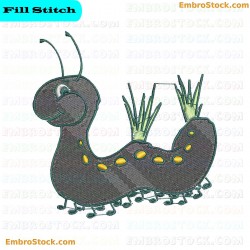 Caterpillar Embroidery Design 80