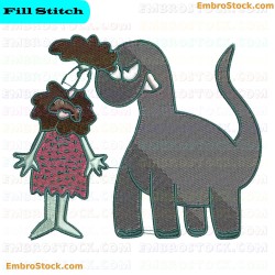 Caveman Characters Embroidery Design 8