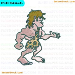 Caveman Embroidery Design 18