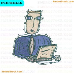 Character Experiencing Tremors Embroidery Design 9