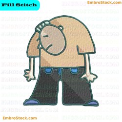 Character Expressing Sadness Embroidery Design 10