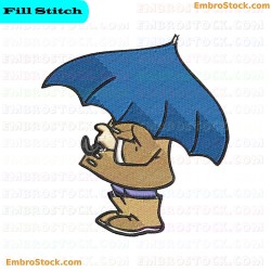 Character Holding An Umbrella Embroidery Design 3