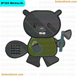 Character Holding Tools Embroidery Design 1