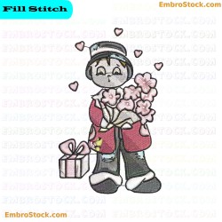 Character In Traditional Attire With Gifts Embroidery Design 9