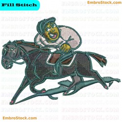 Character On Horse Embroidery Design 21