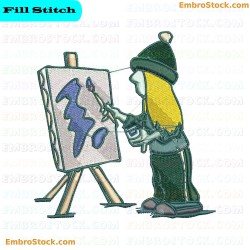 Character Painting Embroidery Design 9