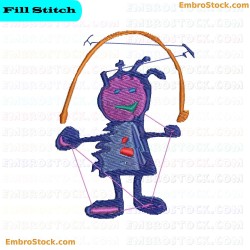 Character Playing With Jump Rope Embroidery Design 16