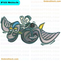 Character Riding A Bike Embroidery Design 8