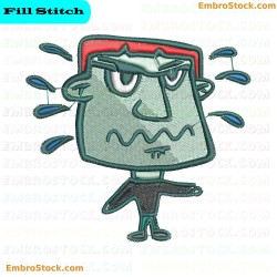 Character Showing Stress Embroidery Design 28