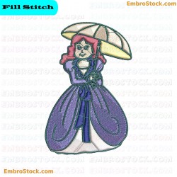 Character With Purple Dress Embroidery Design 3