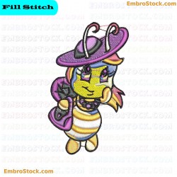 Charming Bee Embroidery Design 1