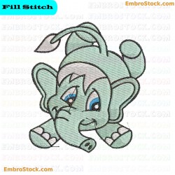 Charming Cartoon Elephant Embroidery Design 10