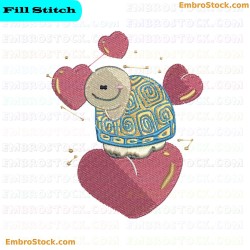 Charming Turtle Embroidery Design 8