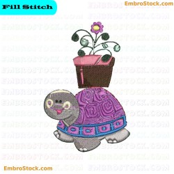 Charming Turtle Embroidery Design 9