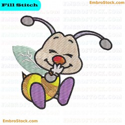 Cheerful Bee Embroidery Design 10