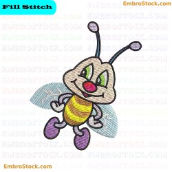 Cheerful Bee Embroidery Design 6