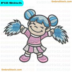 Cheerleader Embroidery Design 2