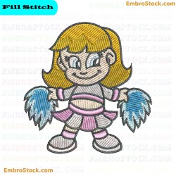 Cheerleader Embroidery Design 4