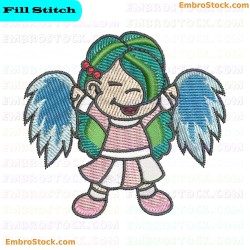 Cheerleader With Wings Embroidery Design 5