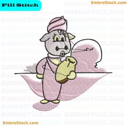 Chef Cow Embroidery Design 5