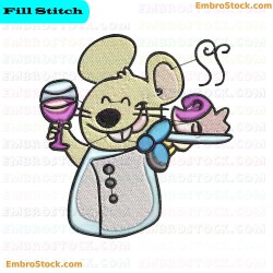 Chef Mouse Embroidery Design 1