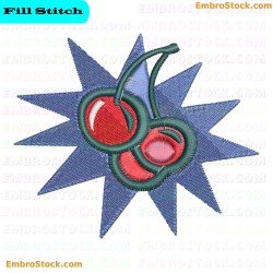 Cherry Embroidery Design 1