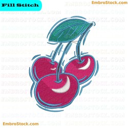 Cherry Embroidery Design 6