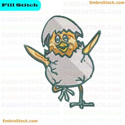 Chick Embroidery Design 6