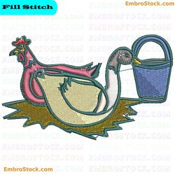 Chicken And Duck Embroidery Design 28