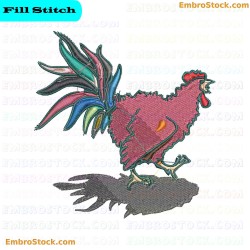 Chicken Embroidery Design 13